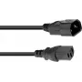 Virtajatkokaapeli Omnitronic 30235107, 3 × 0,75 mm², 1,5 m, musta