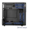 Akyga AK19BK Micro Tower -tietokonekotelo, Micro-ATX / Mini-ITX, USB-C + USB 3.0 + 2x USB 2.0, ilman virtalähdettä, musta