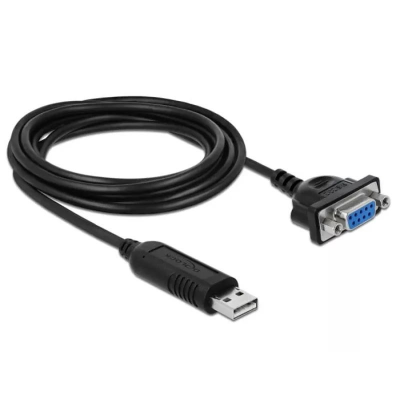Sarjakaapeli DeLOCK 66281 musta 1,8 m RS-232 USB Type-A
