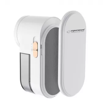 Nukkasheiverrin ESPERANZA ECS010 kompakti sähköinen nukanpoistaja, 6 terää, ruostumaton teräs, pää Ø5,3 cm, ladattava 485 mAh, 60 min käyttöaika, valkoinen