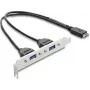 DELOCK USB Type-E Key A ST → 2× USB-A 5Gbit/s -adapteri korttipaikkapaneelilla (malli 67345)