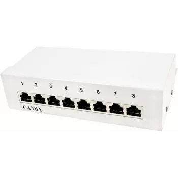 LogiLink patch-paneeli työpöytä - patch-paneeli - seinäasennus - RJ-45 X 8 - vaaleanharmaa, RAL 7035