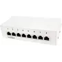 LogiLink patch-paneeli työpöytä - patch-paneeli - seinäasennus - RJ-45 X 8 - vaaleanharmaa, RAL 7035