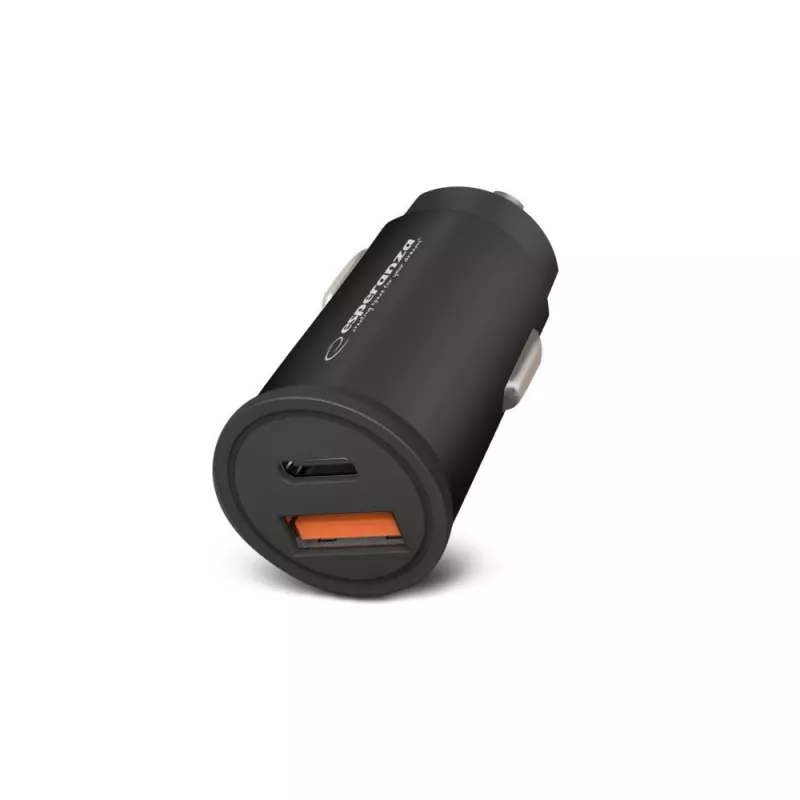 Auto-USB-laturi ESPERANZA EZC111K, 20W (USB-C PD 20W + USB-A QC3.0), 12–24V tulo, musta