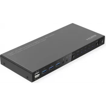 ROLINE KVM-kytkin 4-fach USB+ HDMI 4K60+ 3xUSB audio - KVM-kytkin - 3-porttinen (14.01.3428)