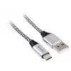 USB-kaapeli 2.0 Type-C uros - C uros 1,0 m musta-hopea