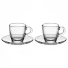 Bialetti Moka Cup Set Glass ISTITUZIONALE, 2 espressokuppia aluslautasilla, 75 ml