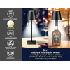 Beper P201UTP118 ladattava LED-pöytävalaisin, 1,5 W, kosketuskytkin, himmennettävä, 33 mm:n pullosovitin, vedenkestävä, musta