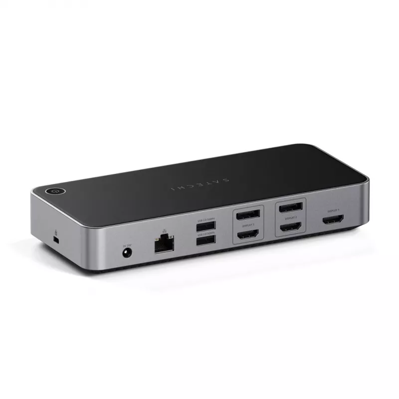 Satechi Triple 4K Display johdollinen telakka musta hopea 4K Ultra HD 60 Hz