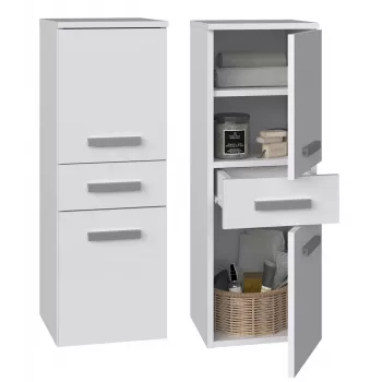Kylpyhuonekaappi Top e Shop NEL V DDS BIEL — vapaasti seisova 300×300×850 mm, 3 hyllytasoa, valkoinen