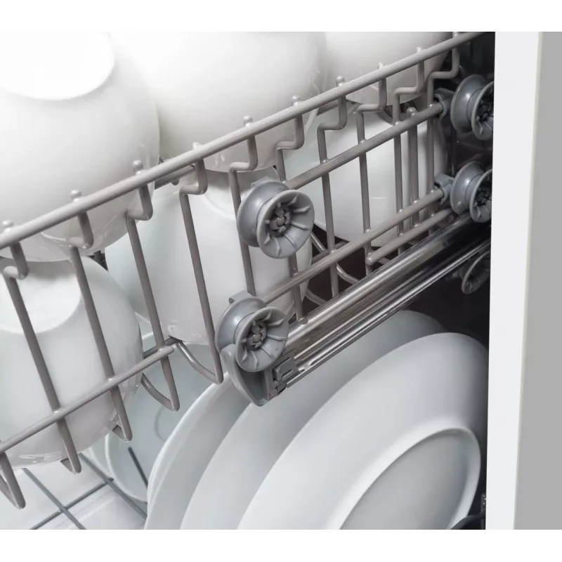 Amica DFM41E6qWMG vapaasti seisova astianpesukone, 10 vakioastiastoa, 6 ohjelmaa, 49 dB, energialuokka E, valkoinen