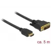 Videokaapeliadapteri DeLOCK 85656 5 m HDMI tyyppi A DVI musta