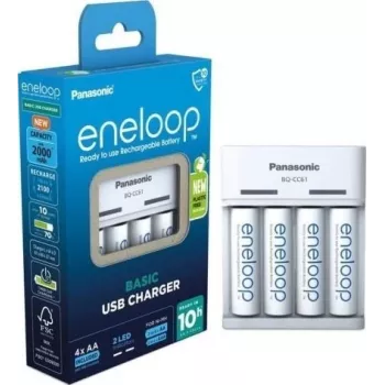 PANASONIC BASIC USB -LATURI + 4x AA ENELOOP 2000 mAh