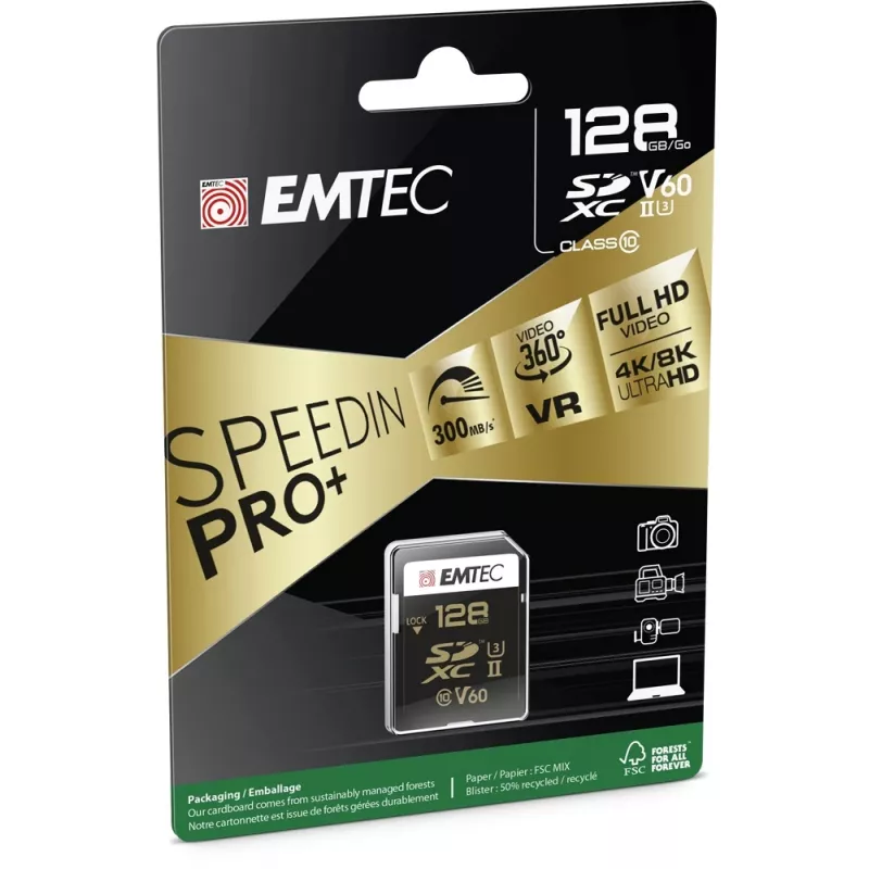Emtec 128 GB UHS-II SpeedIN PRO+ flash-muisti