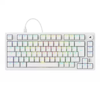 Sharkoon SGK25 75% QWERTZ USB johdollinen RGB LED-näppäimistö valkoinen