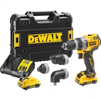 Pistoolikahvaporakone DeWalt DCD703L2T-QW — 12V, 3,0Ah x2, 1500 kierr./min, 10 mm pikakiinnitysistukka, 25,5 N·m, 0,9 kg