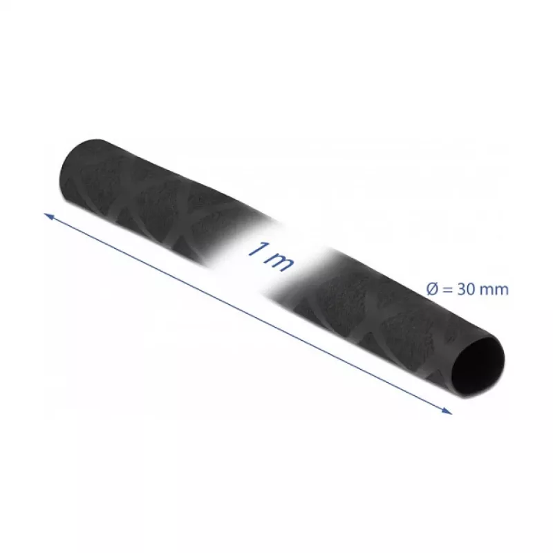Kutistesukka DeLOCK 19596 X-kuvio liukumaton 1 m x 30 mm musta