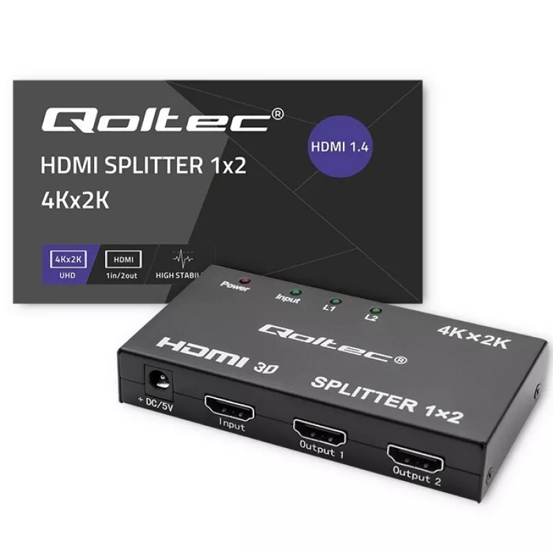 Aktiivinen HDMI-jakaja 2 x HDMI 4Kx2K, 3,4 Gbit/s