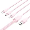 USB 2.0 A – 3in1 3A -kaapeli Vention CTPPG 1,5 m roosa