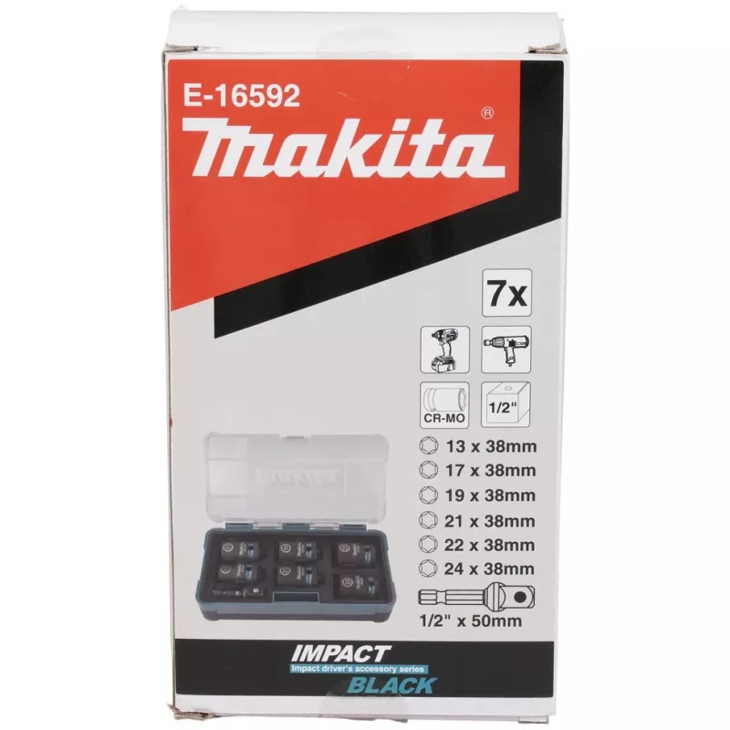 Makita E-16592 iskeväruuvinväännin hylsyavainsarja musta, turkoosi