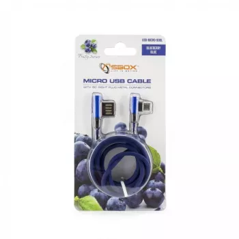Sbox USB->Micro USB 90 M/M 1.5m USB-MICRO-90BL blueberry sininen