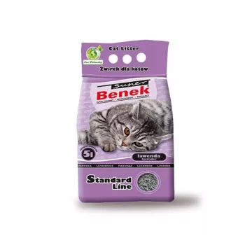 Paakkuuntuva kissanhiekka Super Benek Certech Standard Lavender, 5 l, bentoniittirakeet, nopeasti imeytyvä