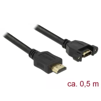 HDMI-kaapeli DeLOCK 85463 0,5 m tyyppi A plugi -liittimeen, musta
