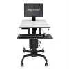 Ergotron WorkFit-C - Single LD Sit-Stand -työasema - multimediavaunu - musta - harmaa - 7,3 kg - 61 cm (24 inch) - 75 x 75, 100 x 100 mm - 360°