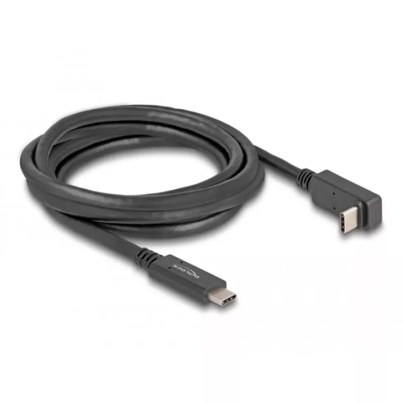 DeLOCK USB-kaapeli USB Type-C-pistoke USB Type-C-pistokkeeseen taivutettu 2 m 5 Gbit/s 4K PD 60W