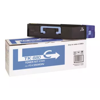 Värikasetti Kyocera TK-880C syaani, alkuperäinen, lasertulostus, riittoisuus 18 000 sivua, 1 kpl