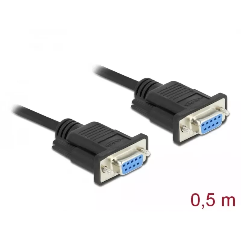 Sarjakaapeli DeLOCK 86614, musta, 0,5 m, RS-232