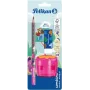 Pelikan harjoituskynäsetti Combino BS, pyyh., teroitin, pinkki (821612)