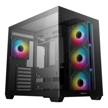 PC-kotelo DeepCool CG530 4F Midi Tower musta — karkaistu lasi, ATX/ITX/Micro ATX, 3x120mm tuuletin, USB-C