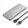 Alumiinikotelo QOLTEC 51833 M.2 SSD:lle, SATA – USB 3.0, tukee jopa 2 TB