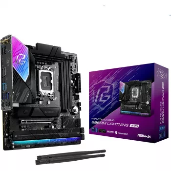 Emolevy ASRock B860M Lightning WiFi — Intel B860, LGA1851, microATX, DDR5, 4 DIMM, Wi‑Fi 6E, 2.5Gb LAN, Thunderbolt 4