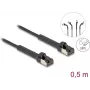 Verkkokaapeli DeLOCK RJ45 ohut Cat.6A U/FTP 0,5 m musta