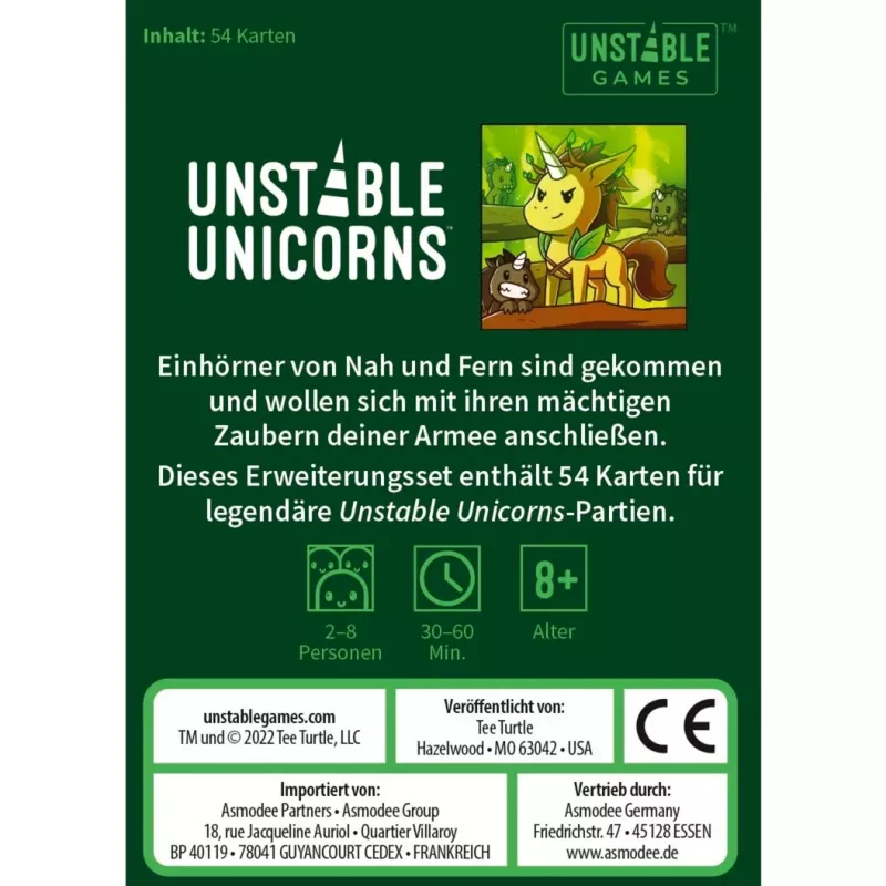 Unstable Unicorns - Legendäre Einhörner, korttipelin lisäosa