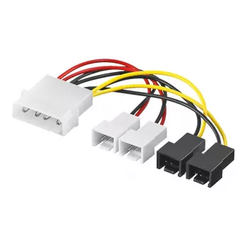 Goobay | virtakaapeli/adapteri PC-tuulettimelle; 5,25 tuuman liitin tuulettimeen 2x 12 V/2x 5 V