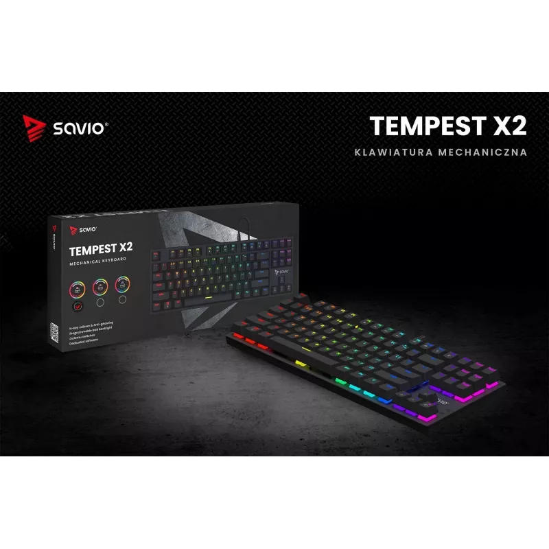 Mekaaninen näppäimistö RGB Tempest X2 Outemu Red Savio Savgk-tempest X2 Red
