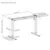 Sähköisesti korkeussäädettävä työpöytä ergo office ER-400 W — enintään korkeus 1160 mm, enintään 80 kg