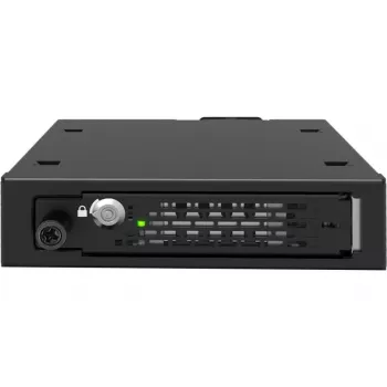ICY DOCK - ToughArmor EX - MB491V5K-B - 2,5 U.2/U.3 NVMe SSD PCIe 5.0 -asemakotelo ulkoiseen 3,5 tuuman paikkaan, lukolla ja peukaloruuvirakenteella