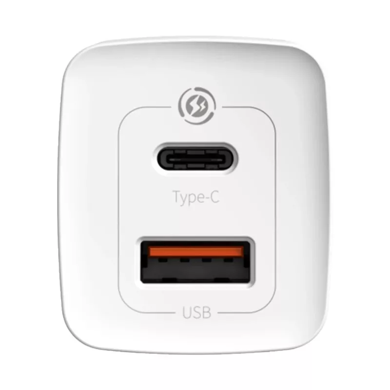Laturi Baseus CCGAN2L-B02 sisäkäyttöön AC-pikalaturi 20V 1xUSB 1xType-C valkoinen