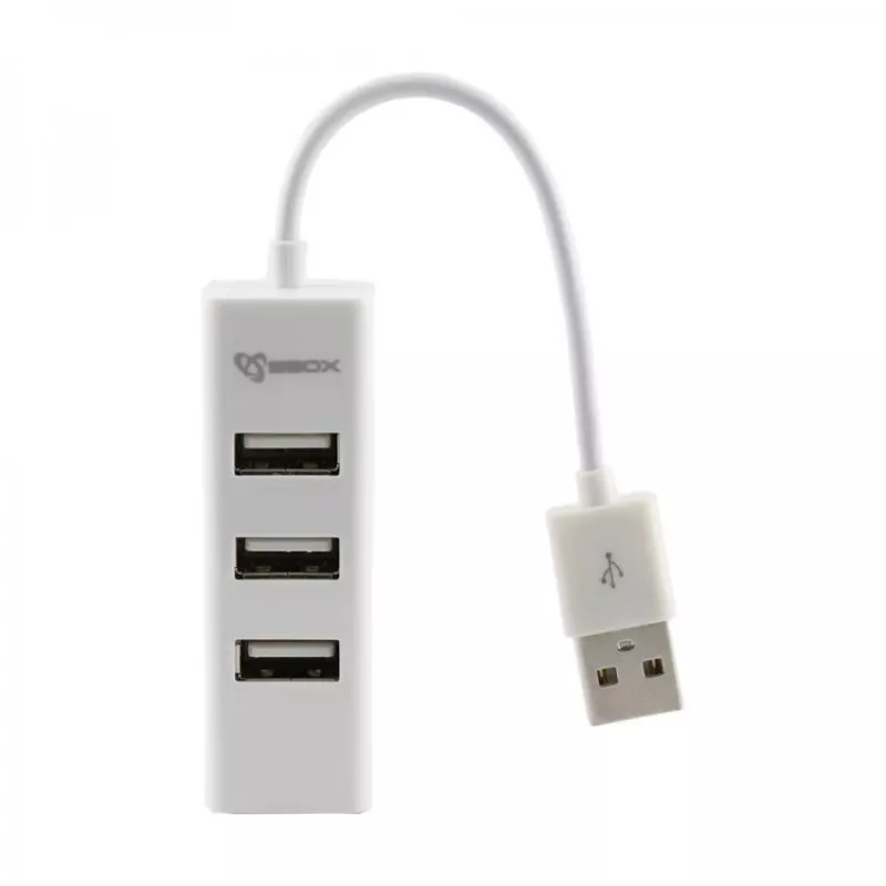 Sbox H-204W USB 4-porttinen keskitin kokosvalkoinen