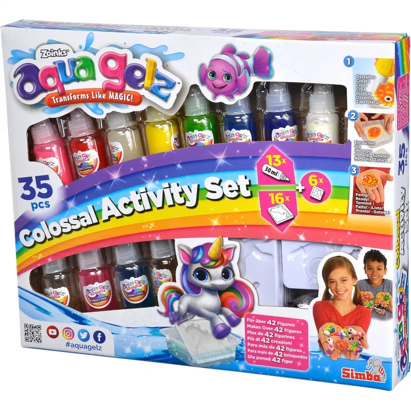Vesipohjainen geeli luovaan leikkiin SIMBA Crafts Simba Aqua Gelz Colossal Set 106322566