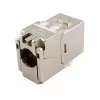 Suojattu Cat.6A ohut Keystone-liitin, EQUIP 767223, työkaluton, RJ-45, litteä, hopea, 8 kpl
