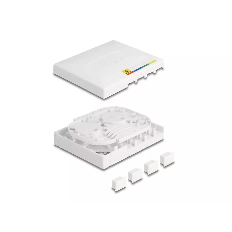 DeLOCK kuitu-liitäntärasia FTTH seinäasennus 4 x SC Simplex LC Duplex valkoinen