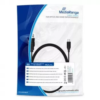 Lataus- ja synkronointikaapeli MediaRange MRCS184 USB 2.0 - Micro-USB 2.0 B -pistoke 1,8 m musta