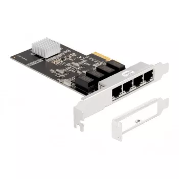 DeLOCK PCI Express x4 -kortti 4 x RJ45 Gigabit LAN RTL8111 - PCIe - RJ-45 - PCIe 2.0 - hopea - PC - Windows 10 - Windows 11 - Windows 8.1 (88618)
