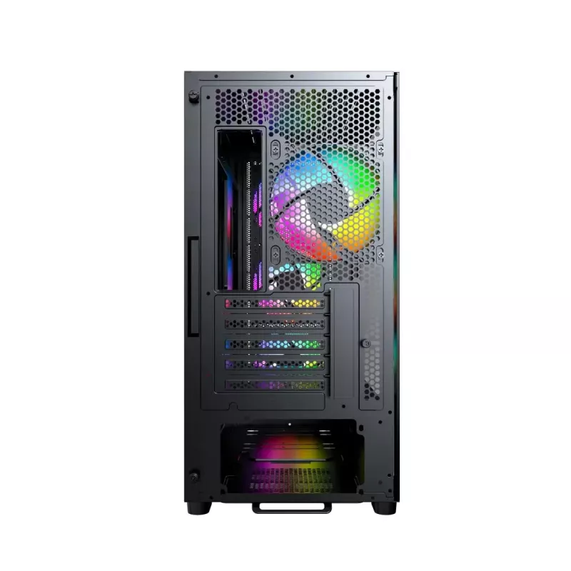 Montech X5M (B) Micro Tower -PC-kotelo – Micro-ATX/Mini-ITX, 3x120mm edessä, 1x120mm takana, tukee ATX-virtalähteitä, 2x3,5 inch + 4x2,5 inch, musta