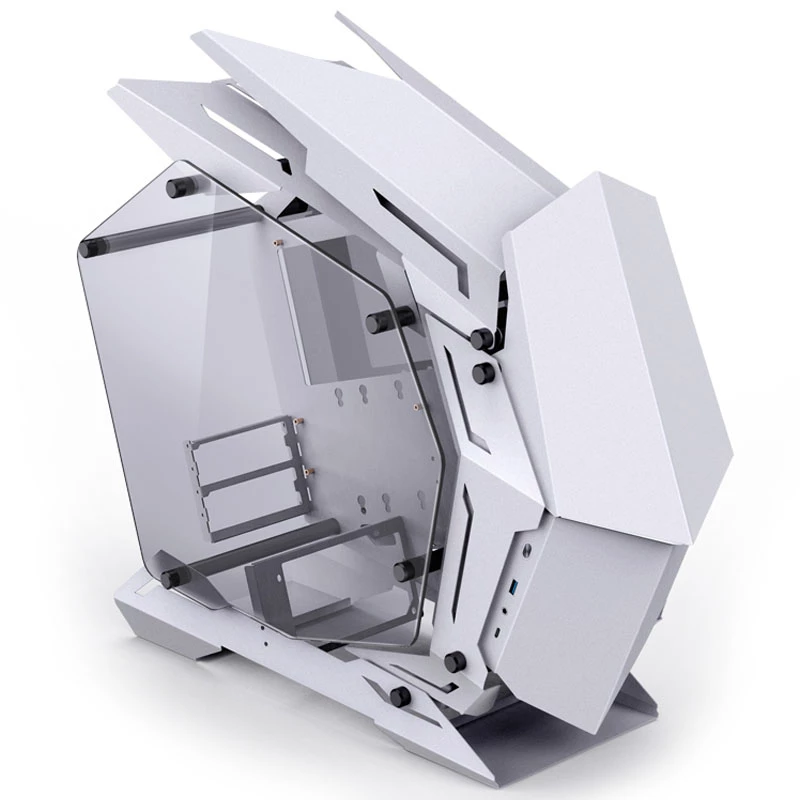 Mini Micro-ATX-tornikotelo Jonsbo MOD3 Tempered Glass White PC-kotelo, Mini-ITX/Micro-ATX-tuki
